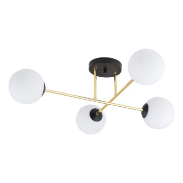 Люстра на штанге MAGNUM 4xE14/10W/230V белая/золотая/черная