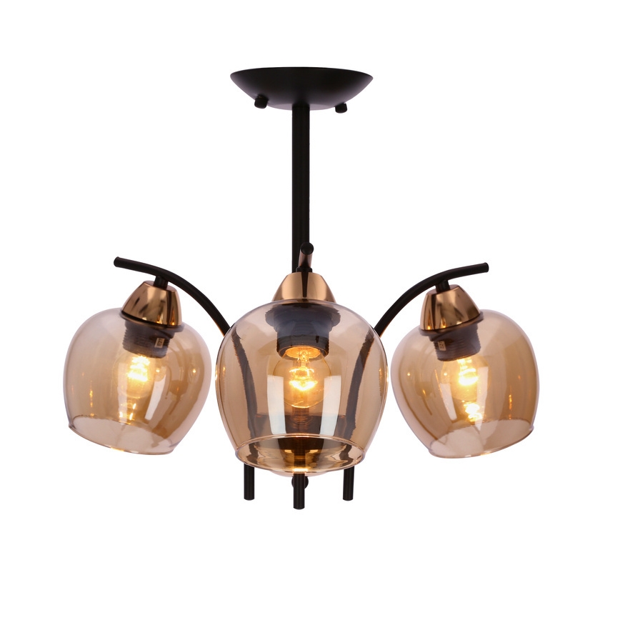 Люстра на штанге MERRA 3xE27/40W/230V черный/бежевый