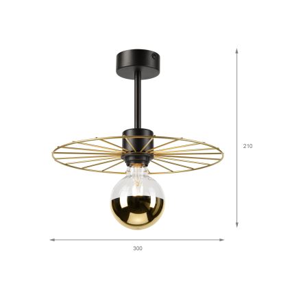 Люстра на штанге MONTANA 1xE27/15W/230V диаметр 30 см золотистый/черный