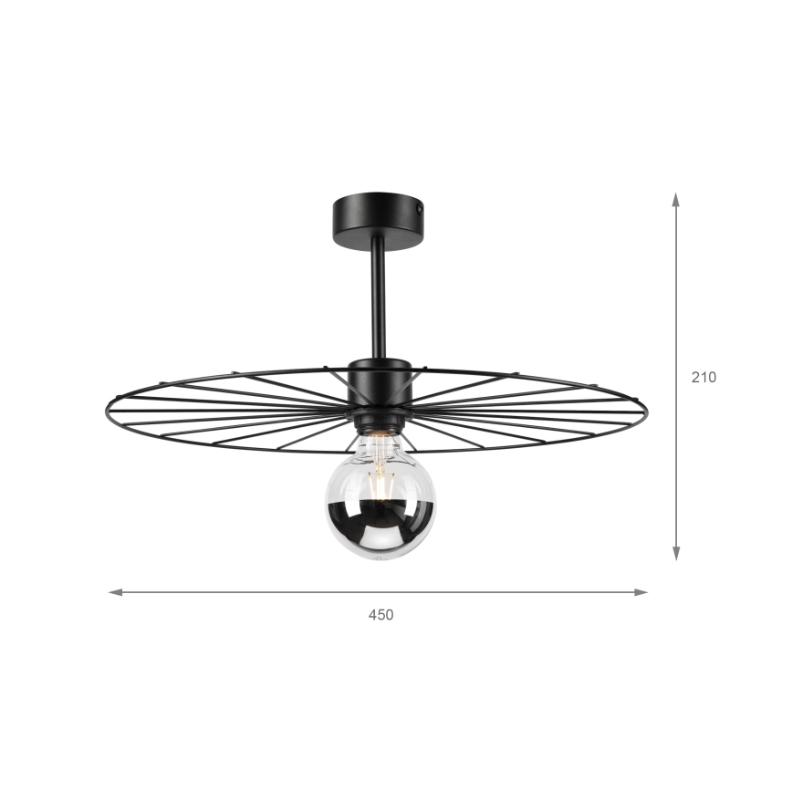 Люстра на штанге MONTANA 1xE27/15W/230V диаметр 45 см черный