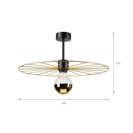 Люстра на штанге MONTANA 1xE27/15W/230V диаметр 45 см золотистый/черный