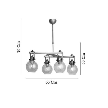 Люстра на штанге POLINO 4xE27/40W/230V бронзовая