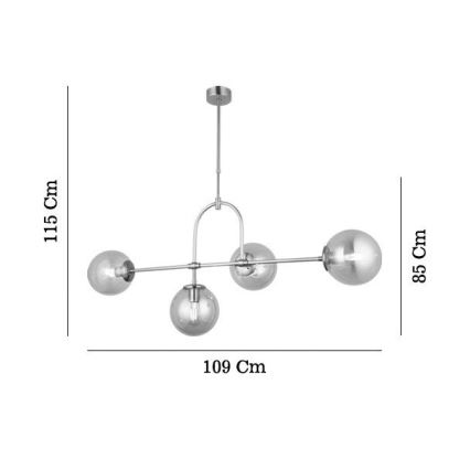 Люстра на штанге POLINO 4xE27/40W/230V золотая