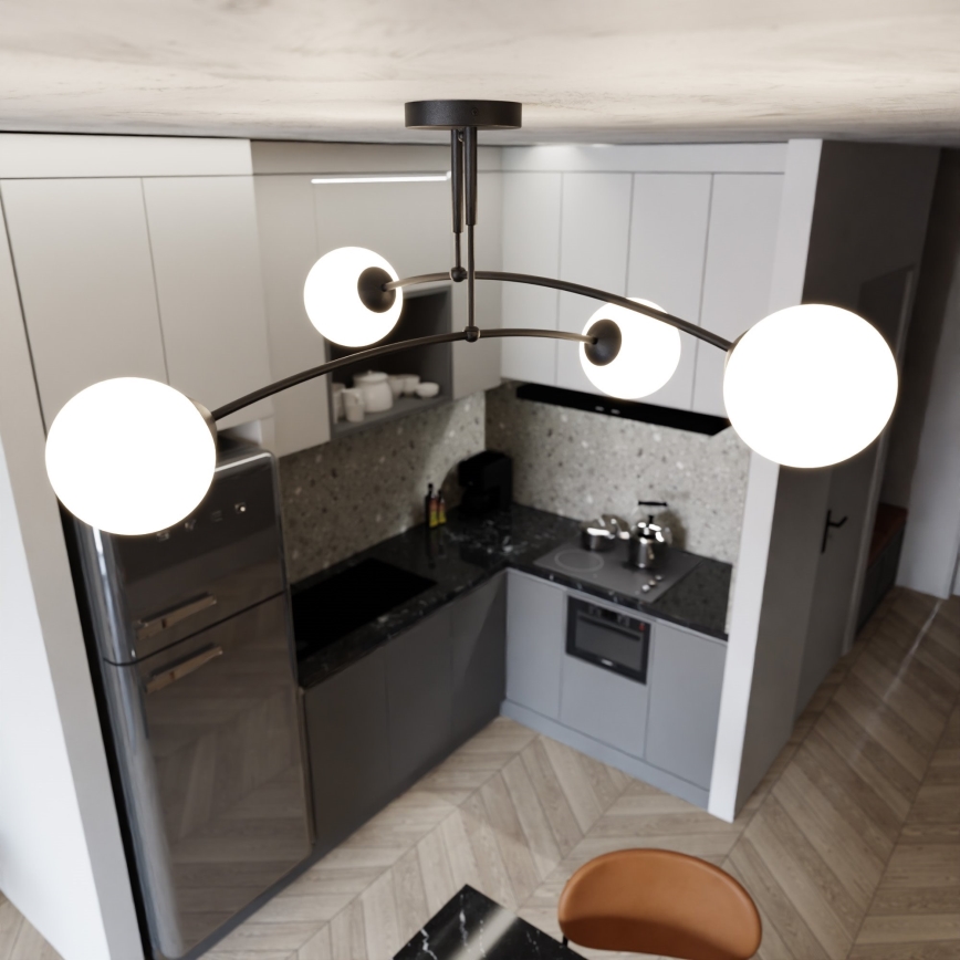 Люстра на штанге PREGOS 4xE14/10W/230V черный