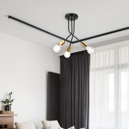 Люстра на штанге PRIYA 3xE27/15W/230V черный