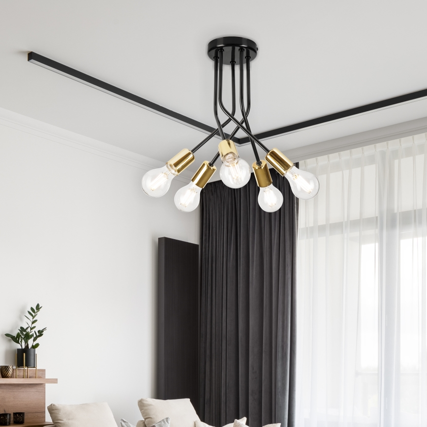 Люстра на штанге PRIYA 5xE27/15W/230V черный