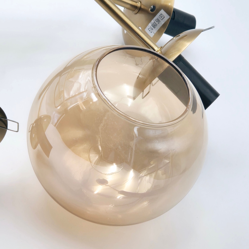 Люстра на штанге ROLLO 8xE14/5W/230V золотистый/дымчатый бежевый