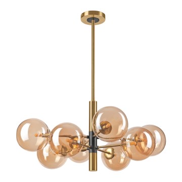 Люстра на штанге ROLLO 8xG9/5W/230V золотистый/дымчатый бежевый