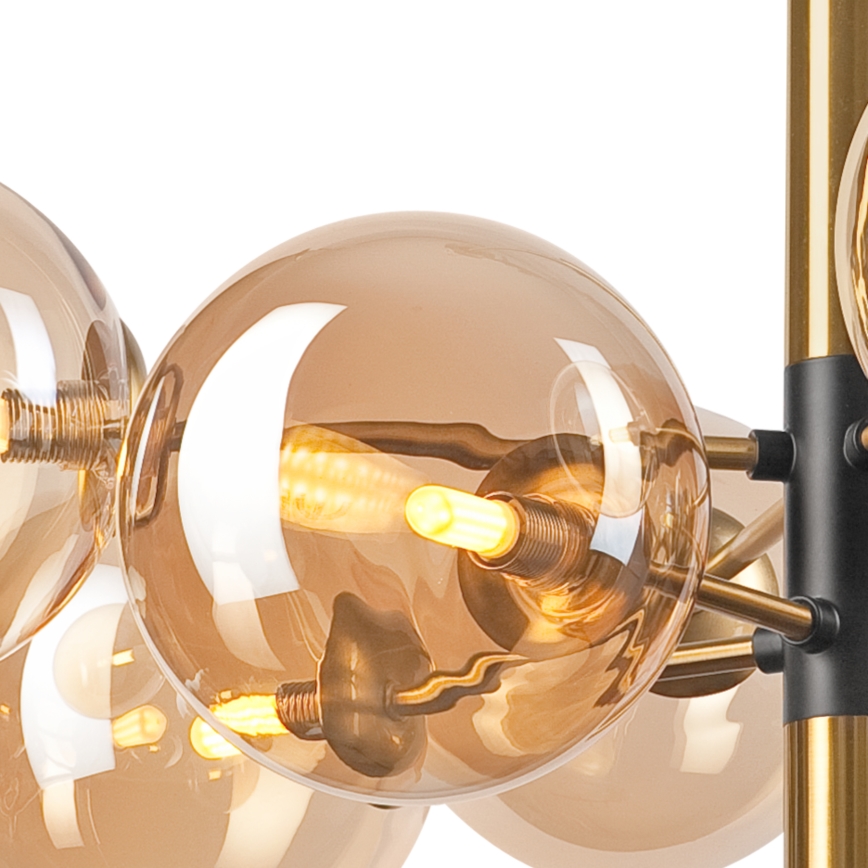 Люстра на штанге ROLLO 8xG9/5W/230V золотистый/дымчатый бежевый