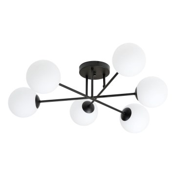 Люстра на штанге ROMA 6xE14/10W/230V черный/белый