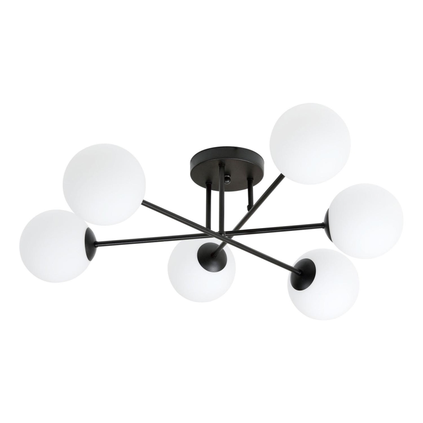Люстра на штанге ROMA 6xE14/10W/230V черный/белый