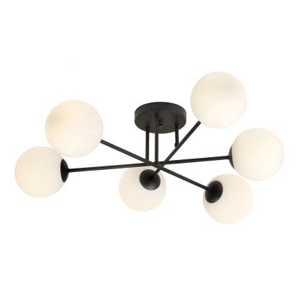 Люстра на штанге ROMA 6xE14/10W/230V черный/белый