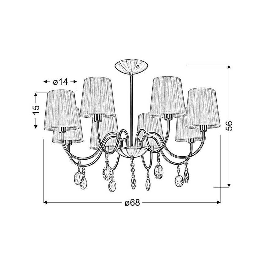 Люстра на штанге SORENTO 8xE14/40W/230V черная
