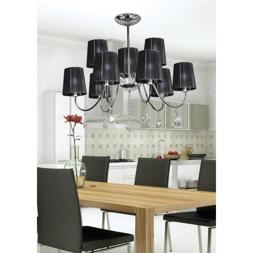 Люстра на штанге SORENTO 9xE14/40W/230V черная