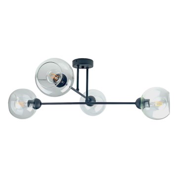 Люстра на штанге VASCO 4xE27/60W/230V черный/прозрачный