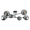 Люстра на штанге VASCO 6xE27/60W/230V черный/дымчатый черный