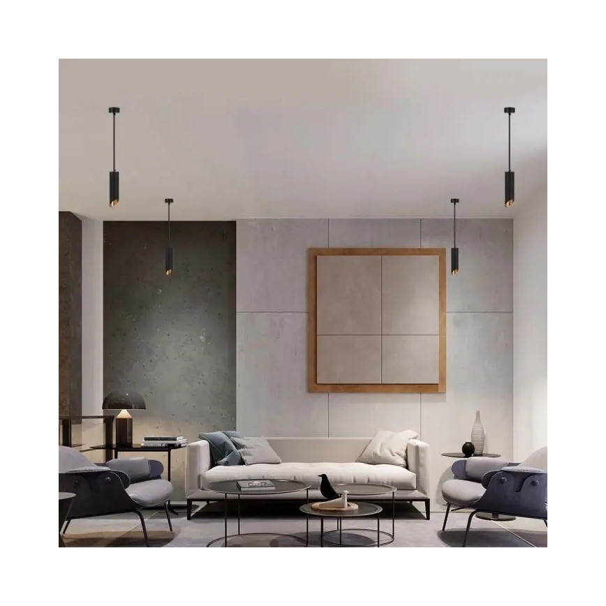 Люстра на штанзі 1xGU10/35W/230V 30 cm чорний