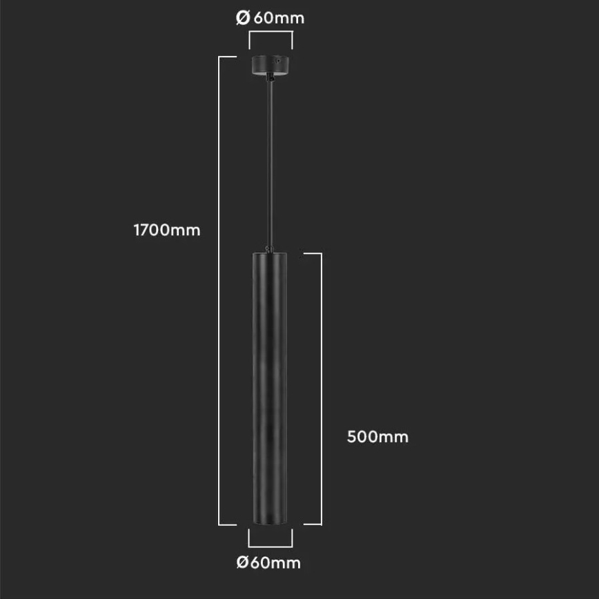 Люстра на штанзі 1xGU10/35W/230V 50 cm чорний
