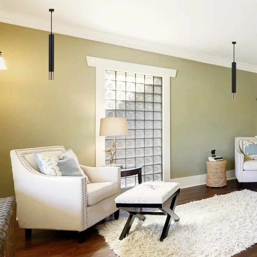 Люстра на штанзі 1xGU10/35W/230V 50 cm чорний/золотий