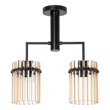 Люстра на штанзі 2xE27/60W/230V чорний/бежевий