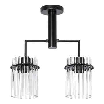 Люстра на штанзі 2xE27/60W/230V чорний/прозорий