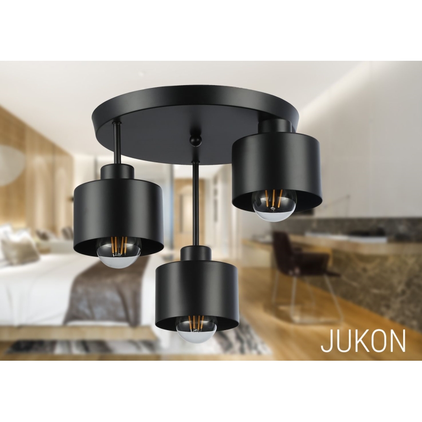 Люстра на штанзі 3xE27/35W/230V діаметр 30 см чорний