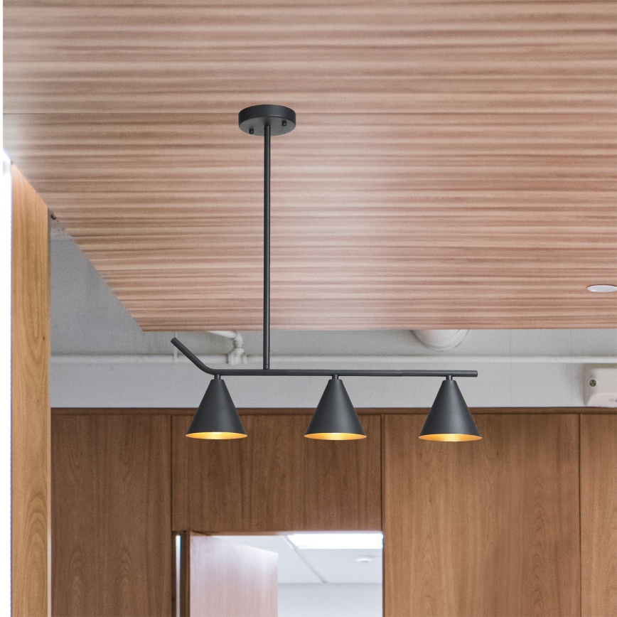 Люстра на штанзі 3xE27/40W/230V чорний