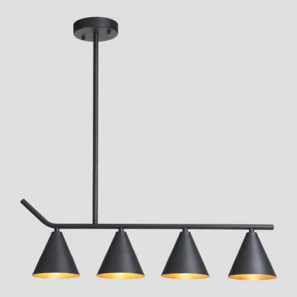 Люстра на штанзі 4xΕ27/40W/230V чорний