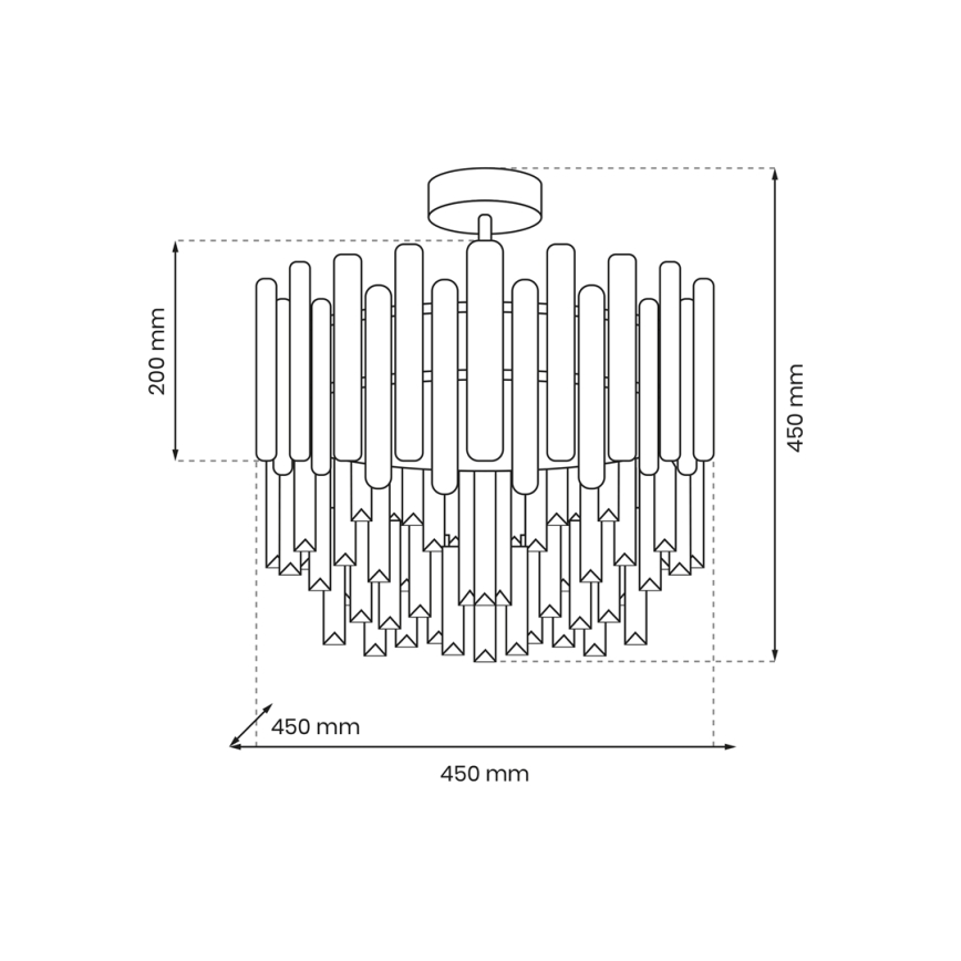 Люстра на штанзі ASPEN 6xE14/40W/230V матовий хром