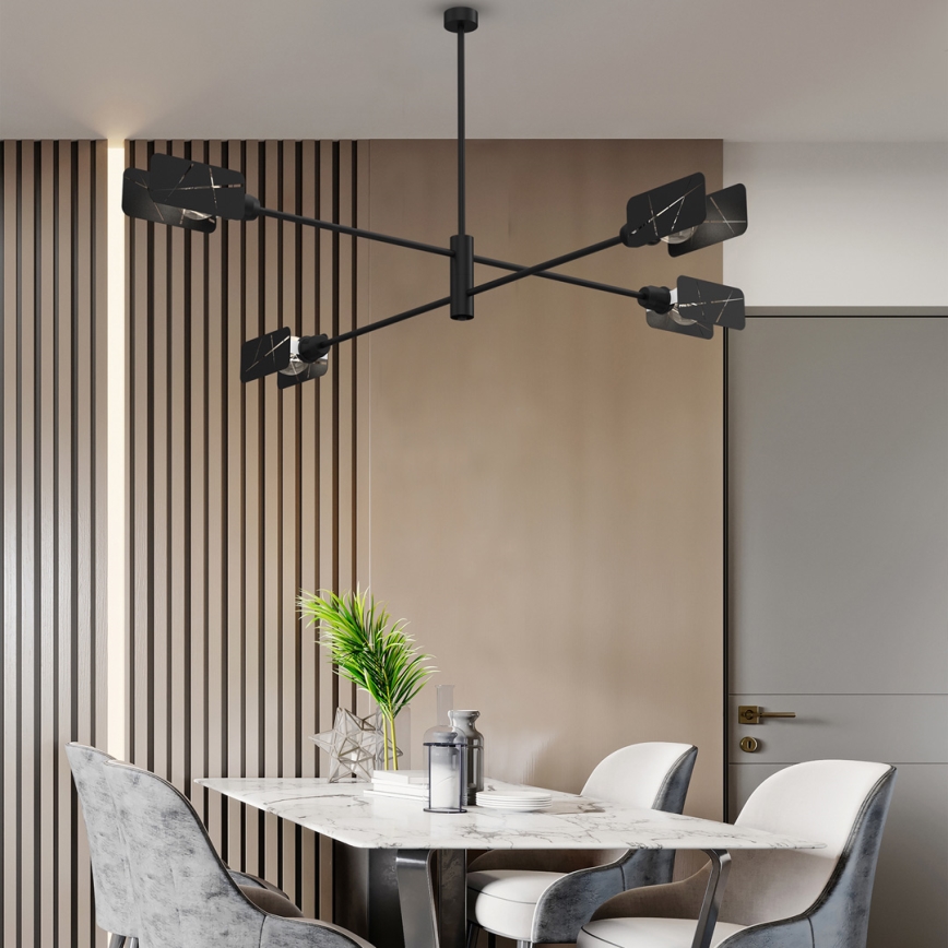 Люстра на штанзі ASTRA 4xE27/60W/230V чорний