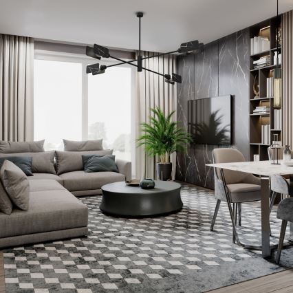 Люстра на штанзі ASTRA 4xE27/60W/230V чорний