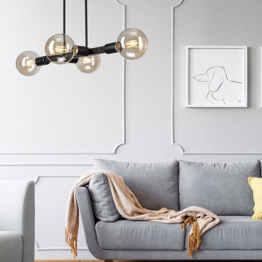 Люстра на штанзі ASTRID 4xE27/60W/230V чорний