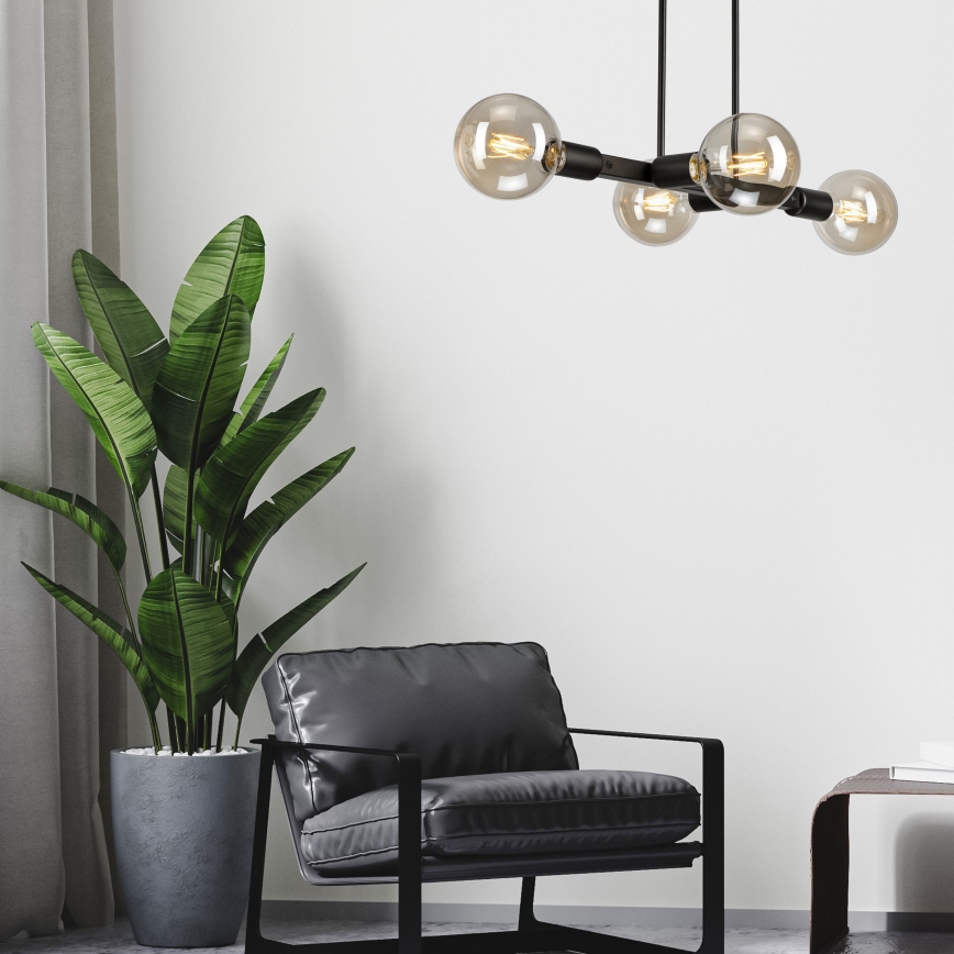 Люстра на штанзі ASTRID 4xE27/60W/230V чорний