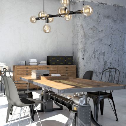 Люстра на штанзі ASTRID 8xE27/60W/230V чорний