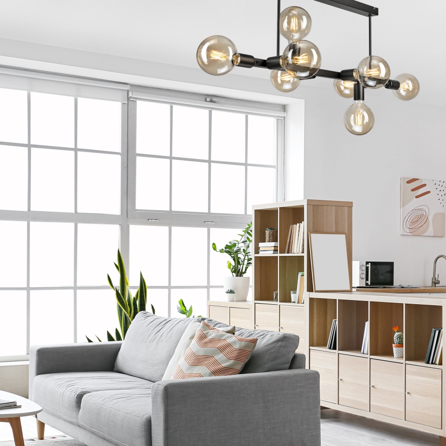 Люстра на штанзі ASTRID 8xE27/60W/230V чорний