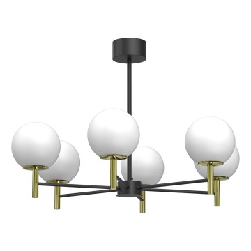 Люстра на штанзі AWINION 6xE27/15W/230V білий/золотий/чорний