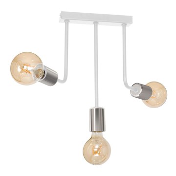 Люстра на штанзі CANDELA 3xE27/15W/230V білий/глянцевий хром