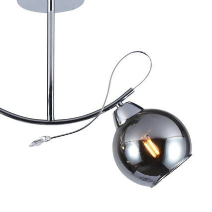 Люстра на штанзі CONNOR 2xE27/15W/230V глянцевий хром/сірий