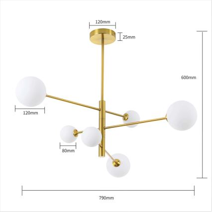 Люстра на штанзі DORADO 6xG9/40W/230V золота