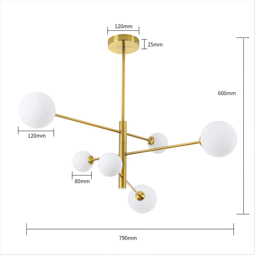 Люстра на штанзі DORADO 6xG9/40W/230V золота