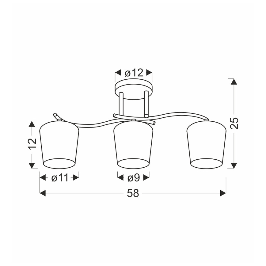 Люстра на штанзі ESNYR 3xE27/40W/230V чорний/білий