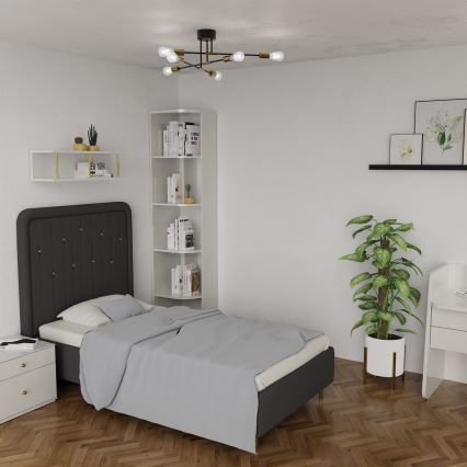 Люстра на штанзі FLAME 6xE27/60W/230V чорний/золотий