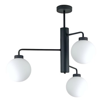 Люстра на штанзі FLEX 3xE27/60W/230V чорний/білий
