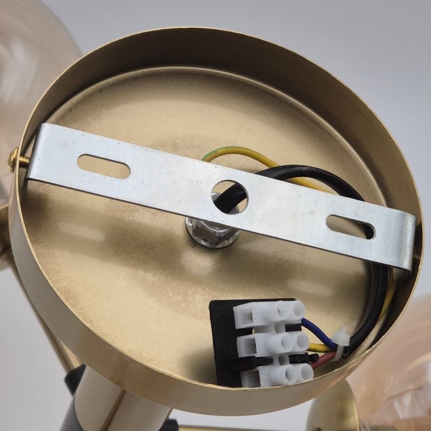 Люстра на штанзі GEORGIA 3xG9/5W/230V золота/димчасто-бежева