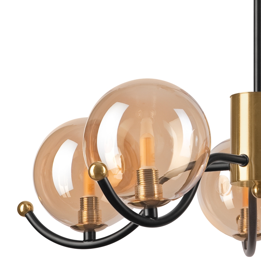 Люстра на штанзі GEORGIA 5xG9/5W/230V золотий/димчастий бежевий