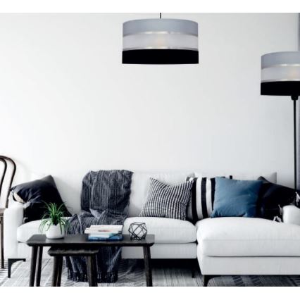 Люстра на штанзі HELEN 3xE27/15W/230V чорний/сірий/глянцевий хром