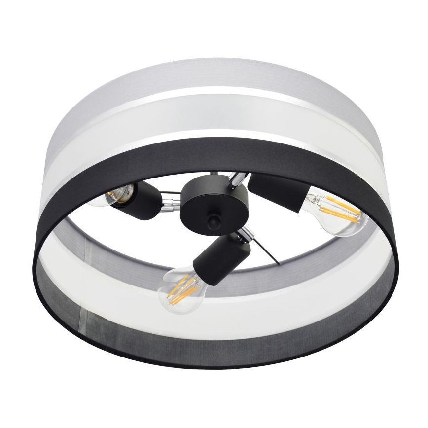 Люстра на штанзі HELEN 3xE27/15W/230V чорний/сірий/глянцевий хром