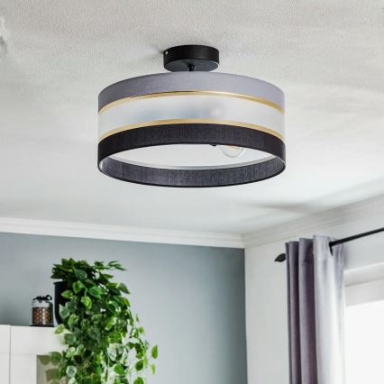 Люстра на штанзі HELEN 3xE27/15W/230V чорний/сірий/золотий