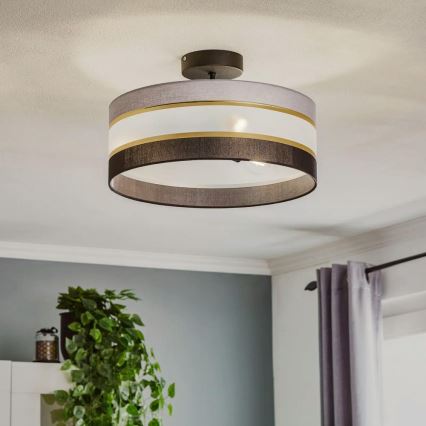 Люстра на штанзі HELEN 3xE27/15W/230V чорний/сірий/золотий