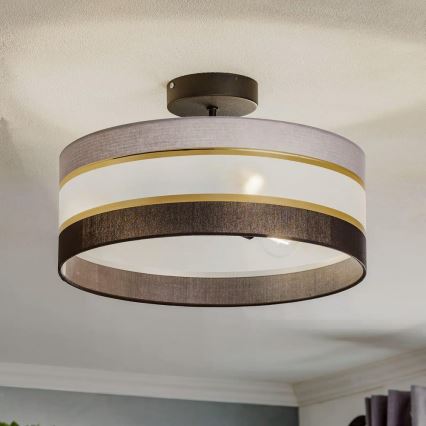 Люстра на штанзі HELEN 3xE27/15W/230V чорний/сірий/золотий